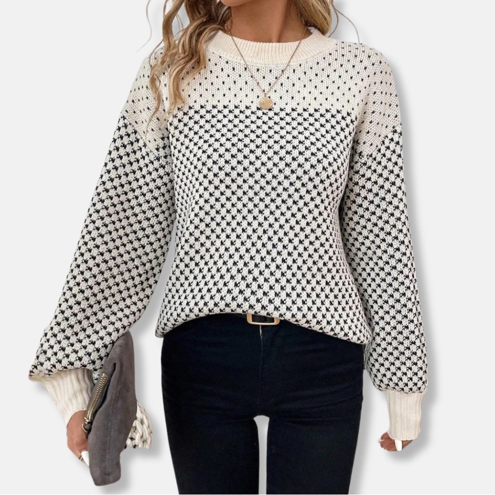 Classic Cream and Grey Sweater